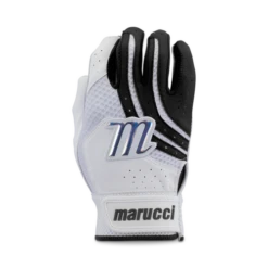 MARUCCI-MEDALLION FASTPITCH BATTING GLOVES-BLACK WHITE