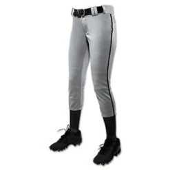 Champro- Girls/Womens Fastpitch Pants- Grey/Black Stripe