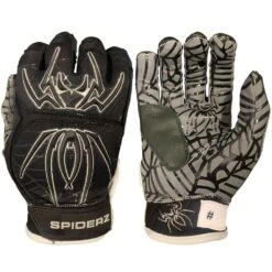 SPIDERZ HYBRID BATTING GLOVES - BLACK/SILVER 2021