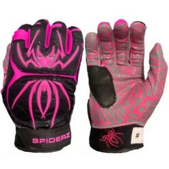 SPIDERZ HYBRID BATTING GLOVES - BLACK/PINK 2020