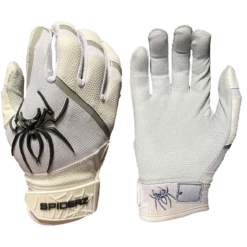 2023 Spiderz PRO Batting Gloves - White/Black/Silver