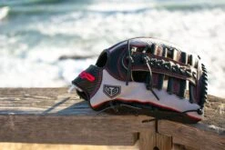 GS Sports Signature Series 13.5" Laced Single Post Ball Glove - Black/Grey/Red