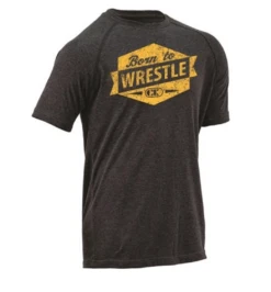 Cliff Keen T-Shirt - Born To Wrestle Grey/Yellow